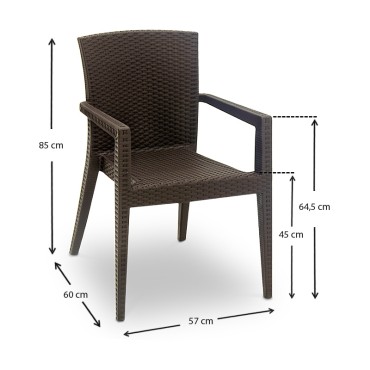Πολυθρόνα κήπου Bali Megapap από PP χρώμα καφέ 57x60x85cm 1 τεμ.