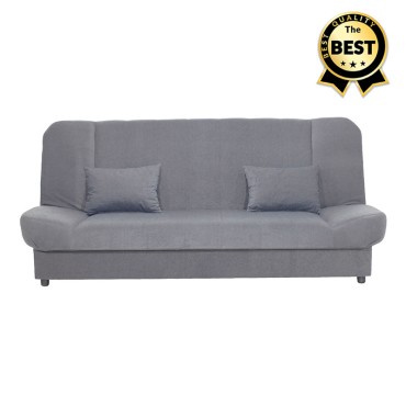 Kαναπές - κρεβάτι Tiko PLUS Megapap τριθέσιος με αποθηκευτικό χώρο και ύφασμα σε γκρι 200x90x96cm 1 τεμ.