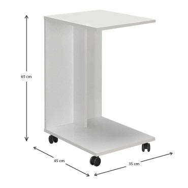 Βοηθητικό τραπέζι C-Shaped Megapap από μελαμίνη σε χρώμα λευκό 35x45x65cm 1 τεμ.