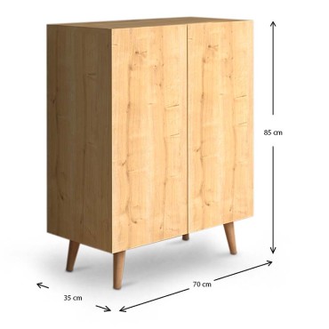 Παπουτσοθήκη μελαμίνης Luce Megapap 12 ζευγών χρώμα oak 70x35x85cm