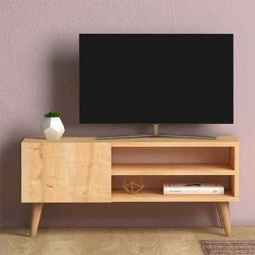Έπιπλο τηλεόρασης Porto Megapap από μελαμίνη χρώμα oak 90x32x42cm 1 τεμ.