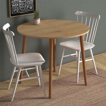 Τραπέζι Cruz Megapap από μελαμίνη χρώμα oak 92x92x75cm 1 τεμ.