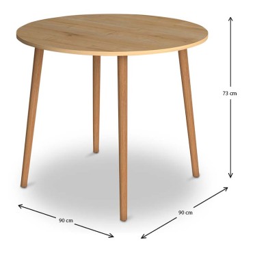 Τραπέζι Cruz Megapap από μελαμίνη χρώμα oak 92x92x75cm 1 τεμ.