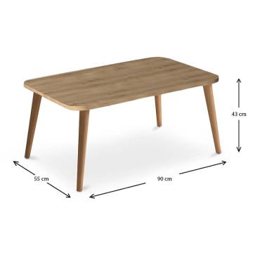 Τραπεζάκι σαλονιού Soul Megapap από μελαμίνη χρώμα oak 90x55x41cm 1 τεμ.