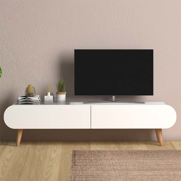 Έπιπλο τηλεόρασης Lotus Megapap από μελαμίνη χρώμα λευκό 120x30x40cm 1 τεμ.