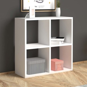 Βιβλιοθήκη Cube Megapap από μελαμίνη χρώμα λευκό 60x23x60cm 1 τεμ.