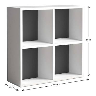 Βιβλιοθήκη Cube Megapap από μελαμίνη χρώμα λευκό 60x23x60cm 1 τεμ.