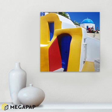 Πίνακας σε καμβά "Santorini" Megapap ψηφιακής εκτύπωσης 50x50x3εκ.