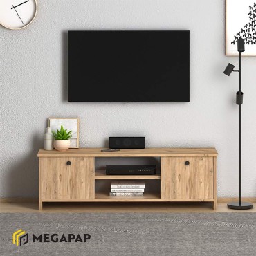 Έπιπλο τηλεόρασης Cube Megapap από μελαμίνη χρώμα pine 120x30x40cm 1 τεμ.