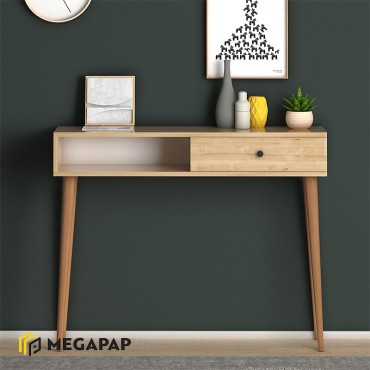 Κονσόλα μελαμίνης Napoli Megapap χρώμα oak 90x29x88cm 1 τεμ.