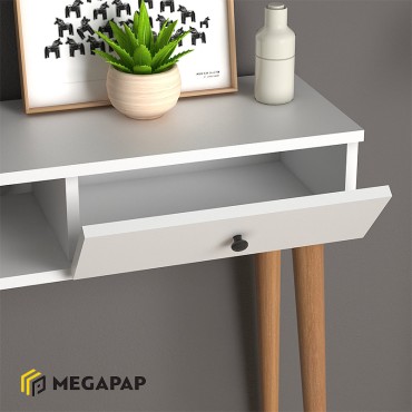 Κονσόλα μελαμίνης Napoli Megapap χρώμα λευκό 90x29x88cm 1 τεμ.