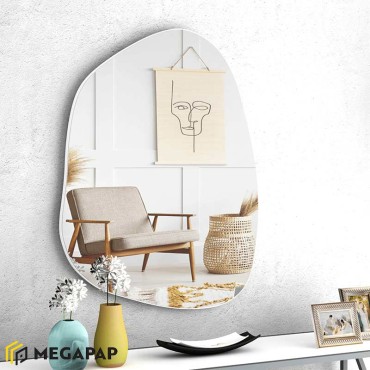 Καθρέφτης τοίχου Denza Megapap χρώμα λευκό 50x70x2,2εκ.