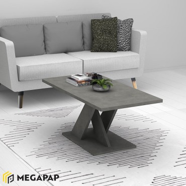 Τραπεζάκι σαλονιού Marcello Megapap χρώμα γκρι σκυροδέματος 110x55x48cm 1 τεμ.