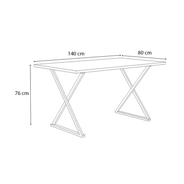 Τραπέζι Bette Megapap χρώμα sonoma - ανθρακί 140x80x76cm 1 τεμ.