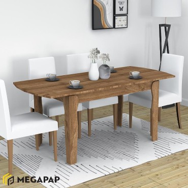 Τραπέζι Marlon Megapap επεκτεινόμενο χρώμα καρυδί 140+40x80x76cm 1 τεμ.