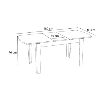 Τραπέζι Marlon Megapap επεκτεινόμενο χρώμα καρυδί 140+40x80x76cm 1 τεμ.
