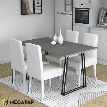 Τραπέζι Gable Megapap χρώμα γκρι σκυροδέματος 140x80x76cm 1 τεμ.