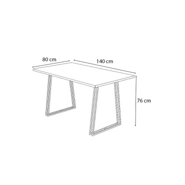 Τραπέζι Gable Megapap χρώμα γκρι σκυροδέματος 140x80x76cm 1 τεμ.