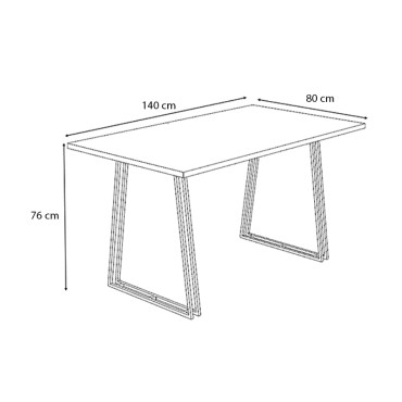 Τραπέζι Gable Megapap χρώμα γκρι σκυροδέματος 140x80x76cm 1 τεμ.