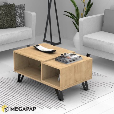 Τραπεζάκι σαλονιού Don Megapap μελαμίνης χρώμα sonoma 90x55x44cm 1 τεμ.