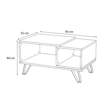 Τραπεζάκι σαλονιού Don Megapap μελαμίνης χρώμα sonoma 90x55x44cm 1 τεμ.