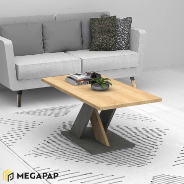 Τραπεζάκι σαλονιού Marcello Megapap μελαμίνης χρώμα sonoma - γκρι σκυροδέματος 110x55x48cm 1 τεμ.