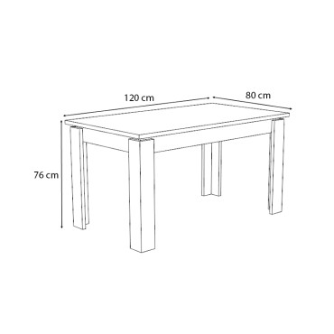 Τραπέζι Denzel Megapap χρώμα γκρι σκυροδέματος 120x80x76cm 1 τεμ.