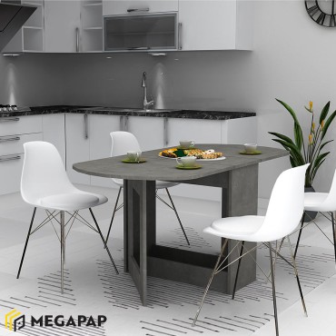 Τραπέζι μελαμίνης Winslet Megapap επεκτεινόμενο χρώμα γκρι σκυροδέματος 34(63+63)x80x76cm 1 τεμ.