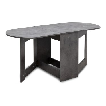 Τραπέζι μελαμίνης Winslet Megapap επεκτεινόμενο χρώμα γκρι σκυροδέματος 34(63+63)x80x76cm 1 τεμ.