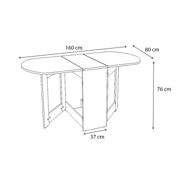 Τραπέζι μελαμίνης Winslet Megapap επεκτεινόμενο χρώμα sonoma 34(63+63)x80x76cm 1 τεμ.