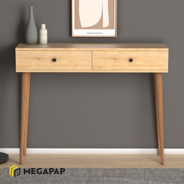 Κονσόλα μελαμίνης Alis Megapap χρώμα oak 110x29x88cm 1 τεμ.