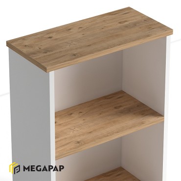 Βιβλιοθήκη μελαμίνης Flora Megapap χρώμα white - oak 52x25x80cm 1 τεμ.