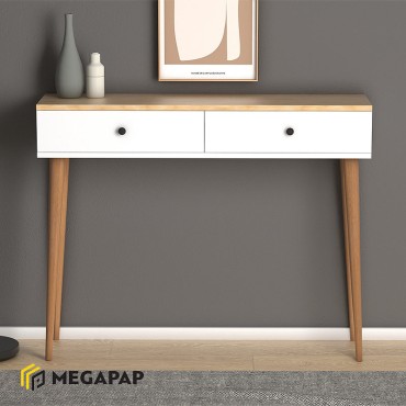 Κονσόλα μελαμίνης Alis Megapap χρώμα pine white 110x29x88cm 1 τεμ.