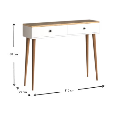 Κονσόλα μελαμίνης Alis Megapap χρώμα pine white 110x29x88cm 1 τεμ.