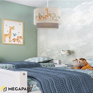 Φωτιστικό οροφής Goofy Megapap υφασμάτινο μονόφωτο με χαριτωμένα ζωάκια 30x20x70εκ.