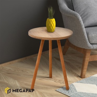Βοηθητικό τραπεζάκι Roma Megapap από μελαμίνη χρώμα pine oak 33,5x33,5x46cm 1 τεμ.