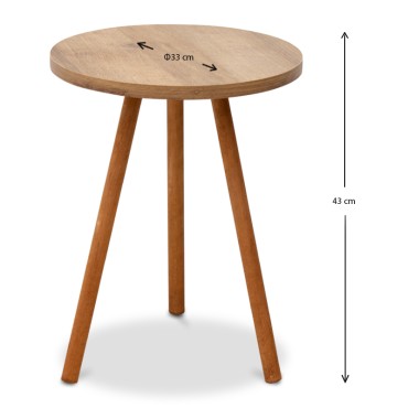 Βοηθητικό τραπεζάκι Roma Megapap από μελαμίνη χρώμα pine oak 33,5x33,5x46cm 1 τεμ.