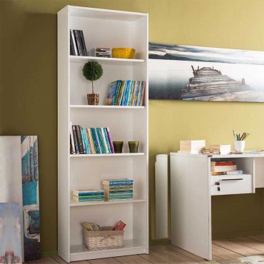 Βιβλιοθήκη μελαμίνης Max Megapap χρώμα λευκό 64x26x182cm 1 τεμ.