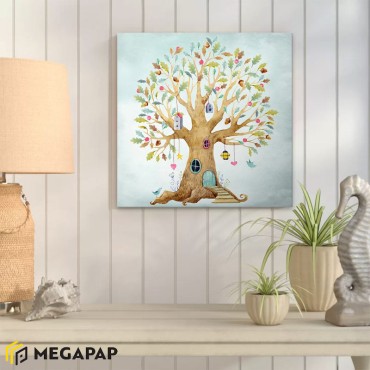 Πίνακας σε καμβά "Magic Treehouse" Megapap ψηφιακής εκτύπωσης 40x40x3εκ.