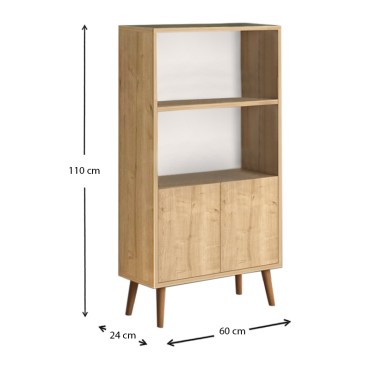 Βιβλιοθήκη μελαμίνης Cube Megapap χρώμα oak 60x24x110cm 1 τεμ.