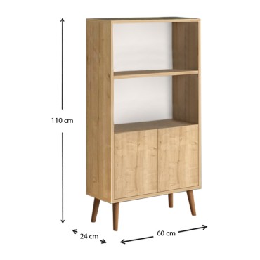 Βιβλιοθήκη μελαμίνης Cube Megapap χρώμα oak 60x24x110cm 1 τεμ.