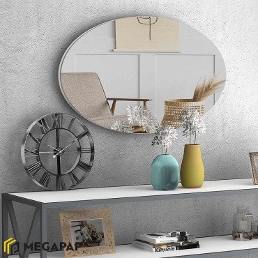 Καθρέφτης τοίχου Vista Megapap χρώμα λευκό 90x50x2,2εκ.
