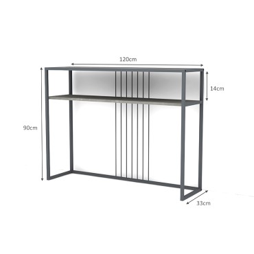 Κονσόλα Kary Megapap χρώμα γκρι σκυροδέματος 120x33x90cm 1 τεμ.