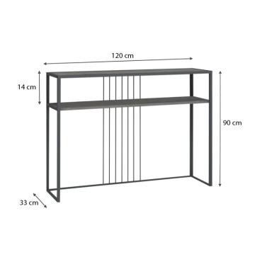 Κονσόλα Kary Megapap χρώμα γκρι σκυροδέματος 120x33x90cm 1 τεμ.