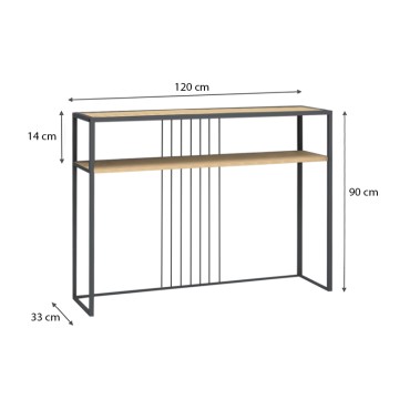 Κονσόλα Kary Megapap χρώμα oak 120x33x90cm 1 τεμ.