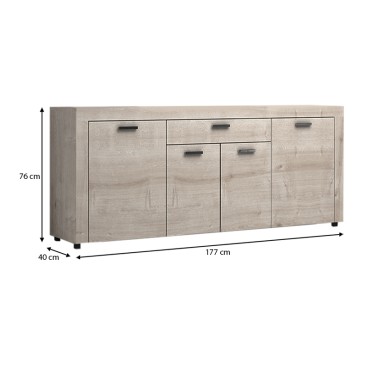 Μπουφές Joseph Megapap χρώμα γκρι σκυροδέματος 177x40x76cm 1 τεμ.