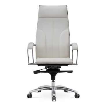Καρέκλα γραφείου εργονομική Samurai-6 Megapap από τεχνόδερμα σε λευκό 70x70x124/134cm 1 τεμ.