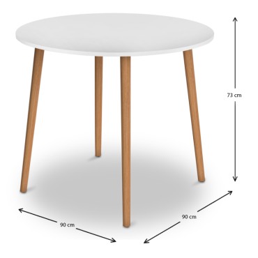 Τραπέζι Cruz Megapap από μελαμίνη χρώμα λευκό 92x92x75cm 1 τεμ.