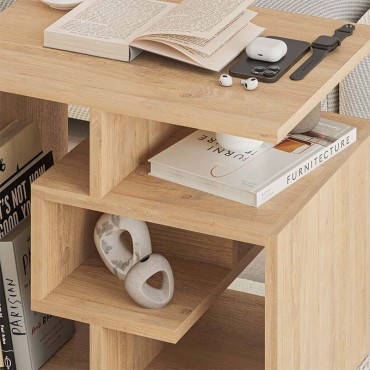 Τραπεζάκι βοηθητικό Labirent Megapap χρώμα sapphire oak 54x40x45cm 1 τεμ.