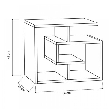 Τραπεζάκι βοηθητικό Labirent Megapap χρώμα sapphire oak 54x40x45cm 1 τεμ.
